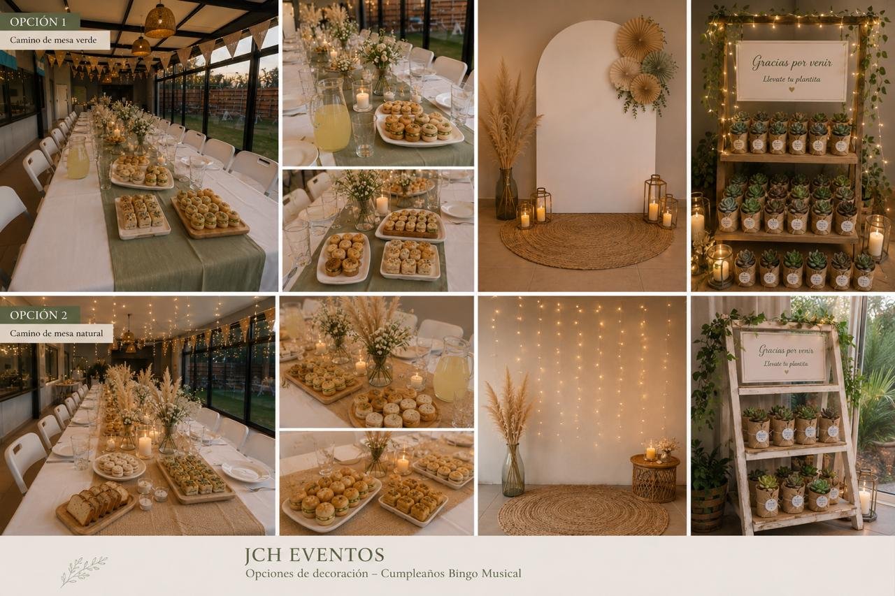 Opciones de decoración JCH Eventos